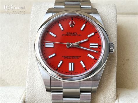 rolex oyster perpetual 41 red dial price